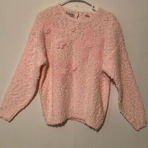 Exclusive Imports Embellished Soft Pink Vintage Sweater